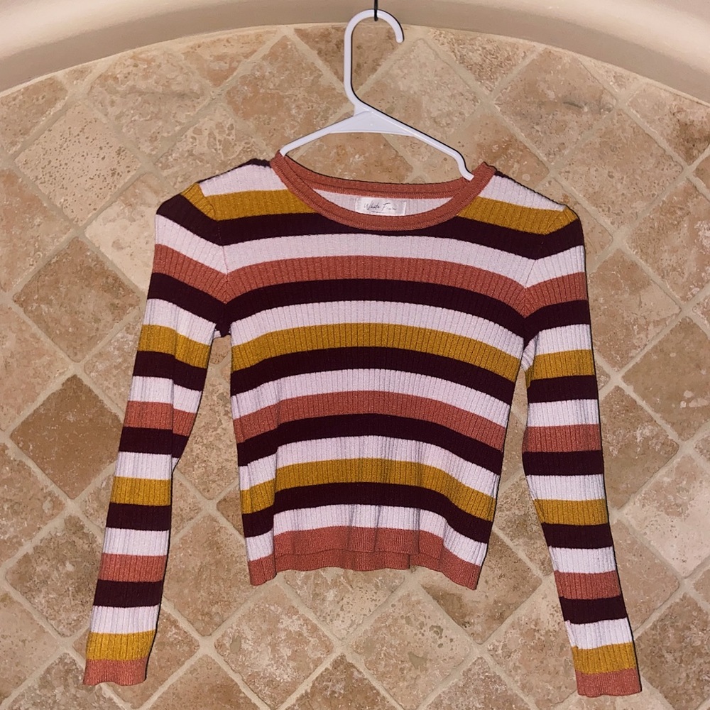 cropped long sleeved sweater